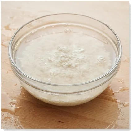 1. Lavagem e hidratação do arroz