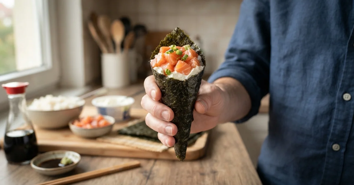 Como Fazer Temaki de Salmão com Cream Cheese em Casa