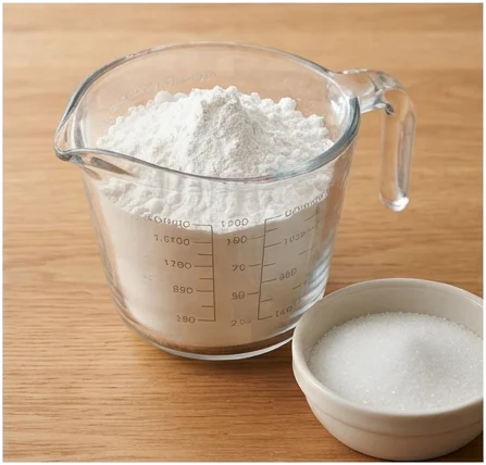 Ingredientes e Medidas para o Mochi de Micro-ondas