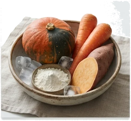 Ingredientes essenciais para o tempurá de legumes