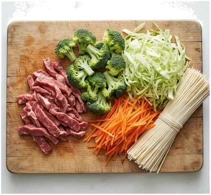 Ingredientes para o Yakisoba Caseiro Simples